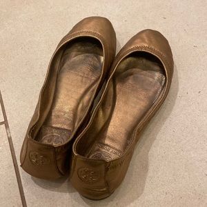 Tory Burch ballet flats, gold, size 7